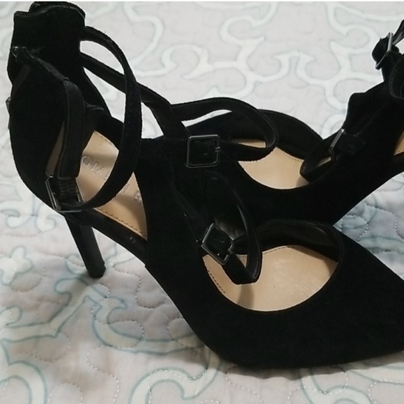 Gianni Bini Black Suede Heels 6 - Picture 4 of 12